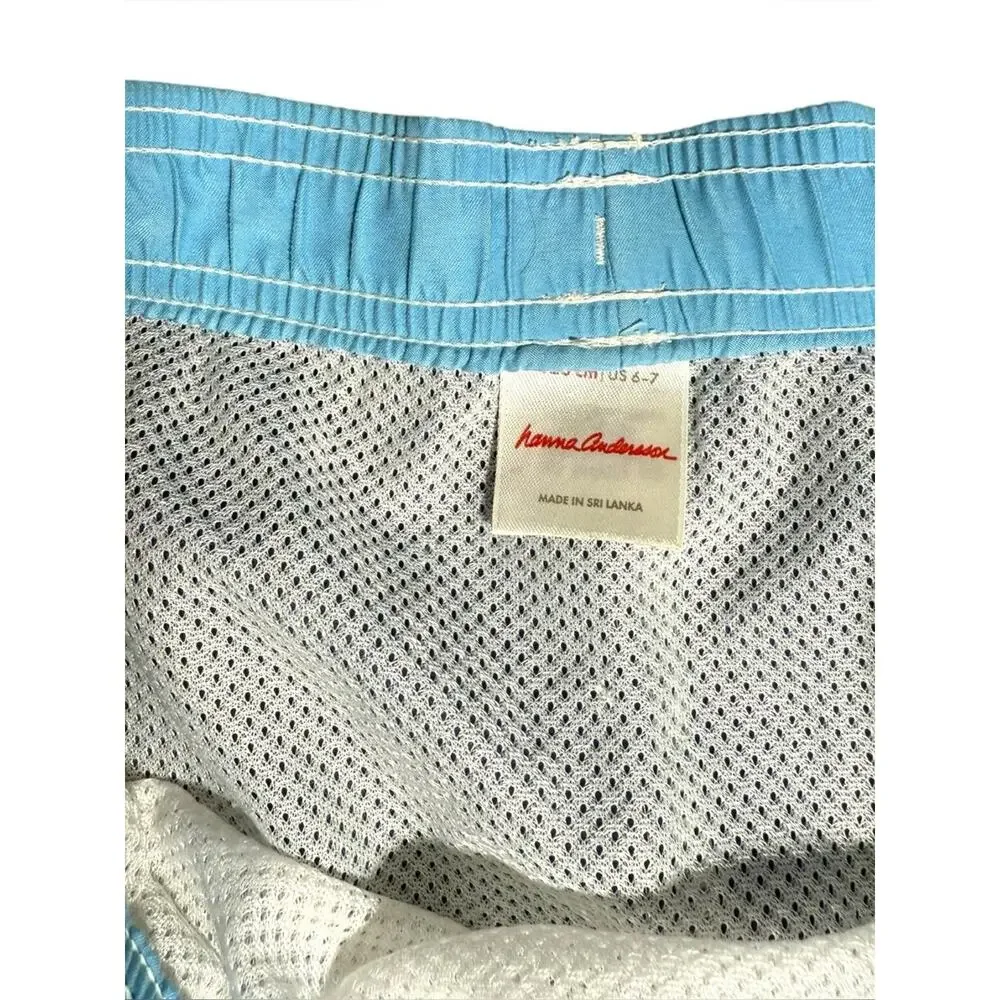 Hanna Andersson Blue Stripe Swim Trunks